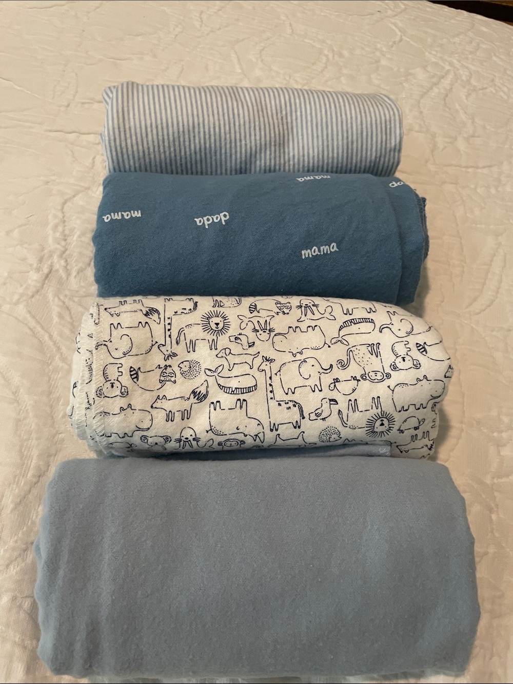 Blue and White Kids blanket Set
